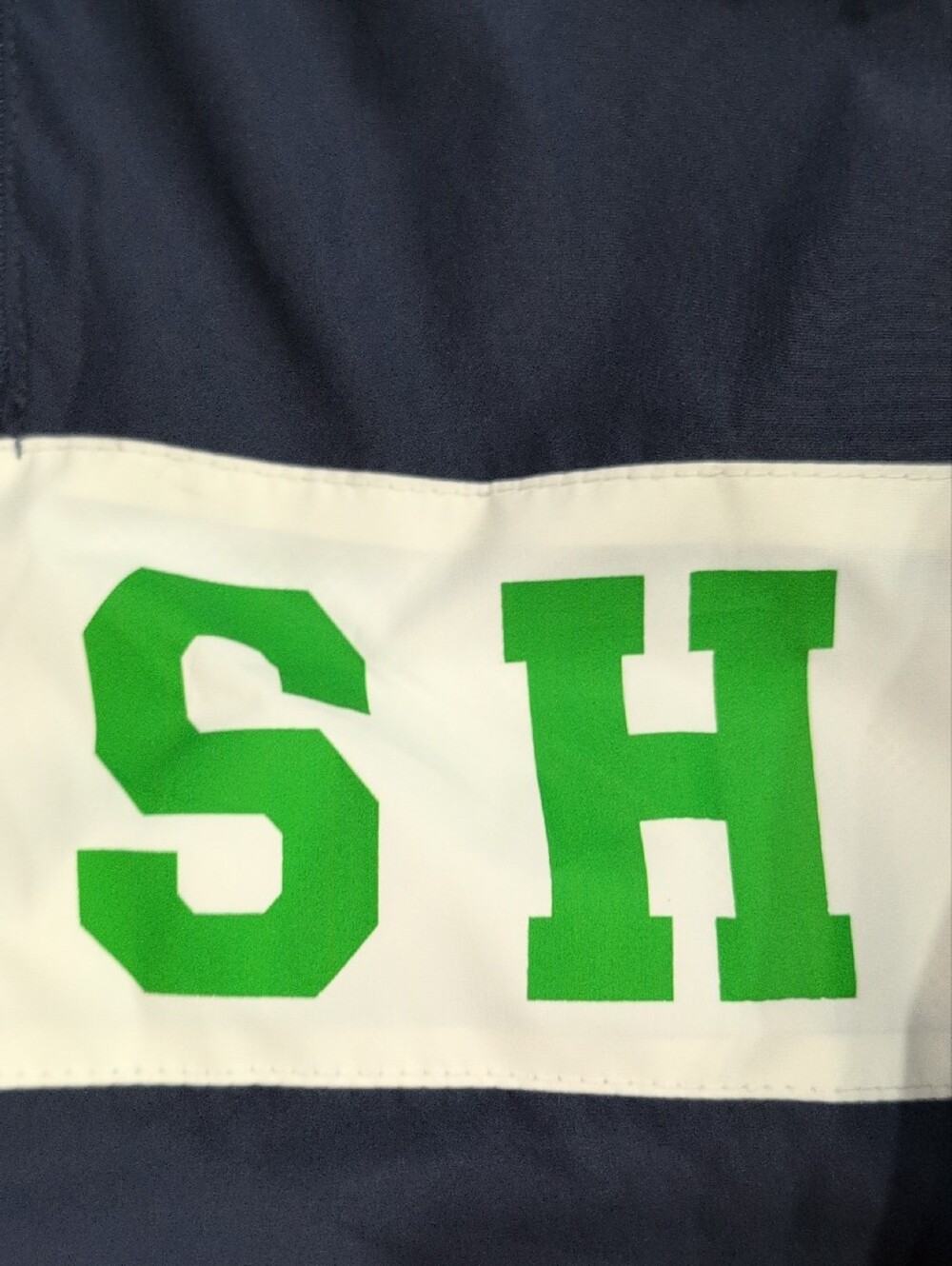 Notre Dame Sport-Tek Navy Hooded Pullover with White Stripe & Green IRISH - Picture 4 of 7